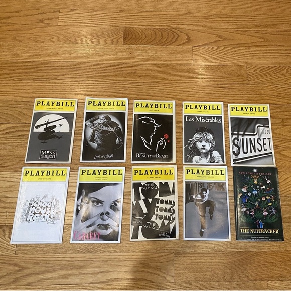 LOT Playbills 90s Broadway Playbill Tommy Grease Sunset Beauty Beast Theater
